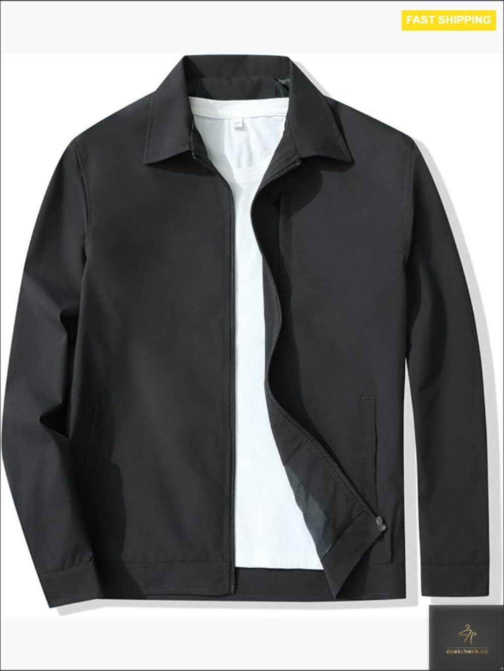Men's Lightweight Windbreaker Jacket Full Zip Golf Coat Business Casual Modern